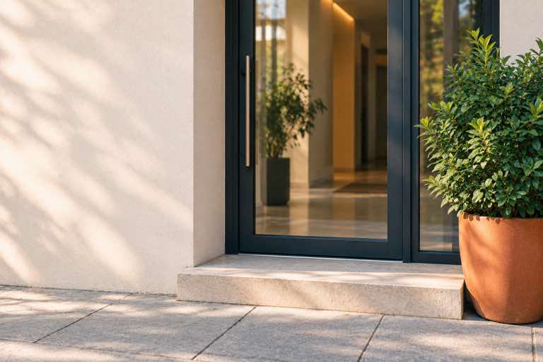 Clean modern building entrance